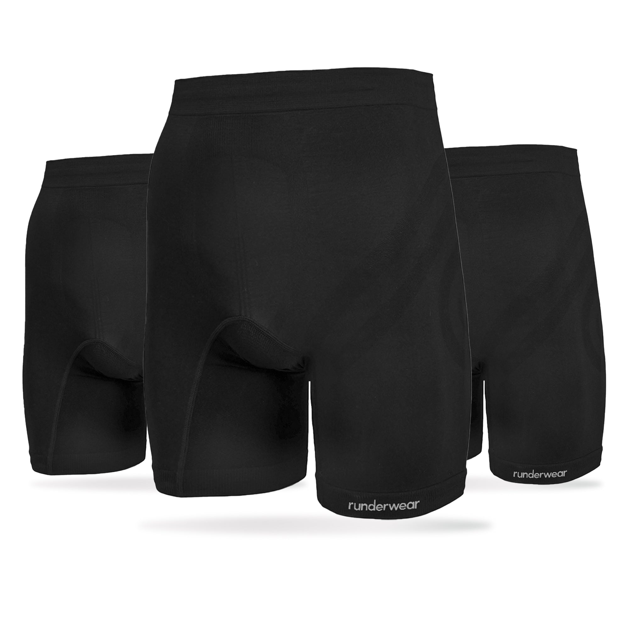 Men's Running Long Boxer - Black (Multibuy x3)