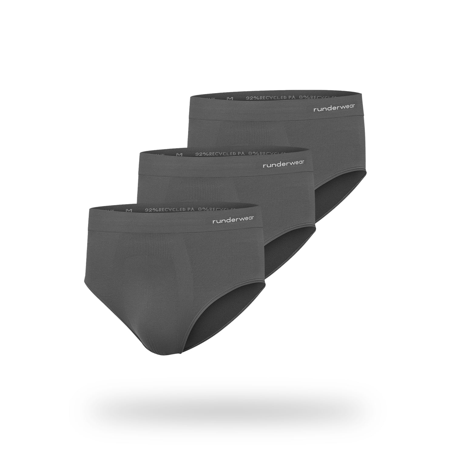 Men's Running Briefs - Grey (Multibuy x3)