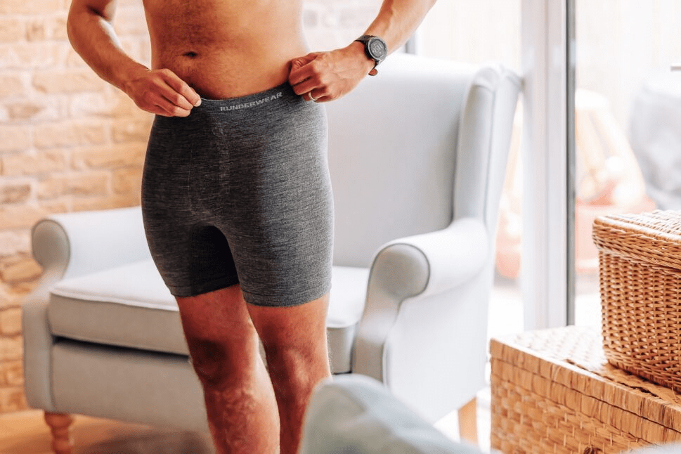Men’s Merino Wool Running Boxer Shorts – Grey