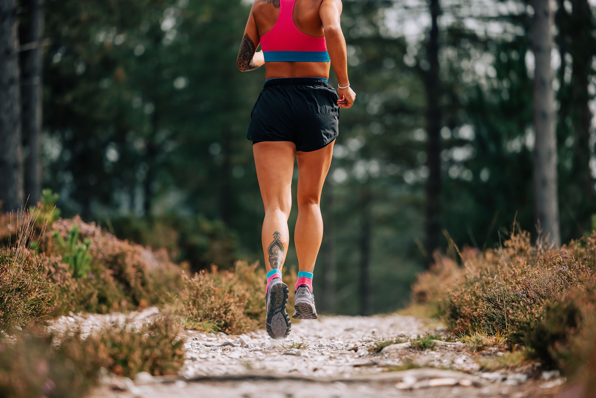 Female runner running in Dorset