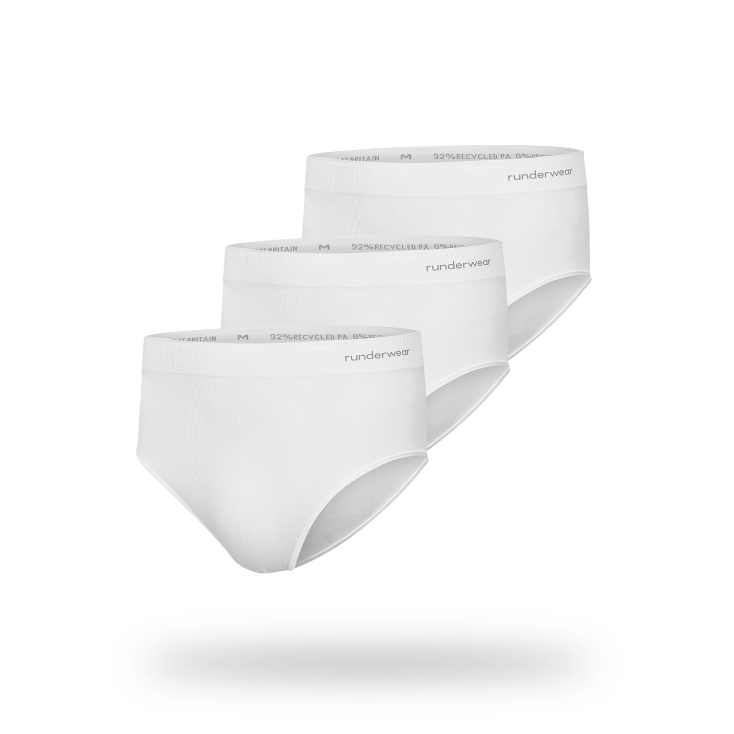 Men's Running Briefs - White (Multibuy x3)