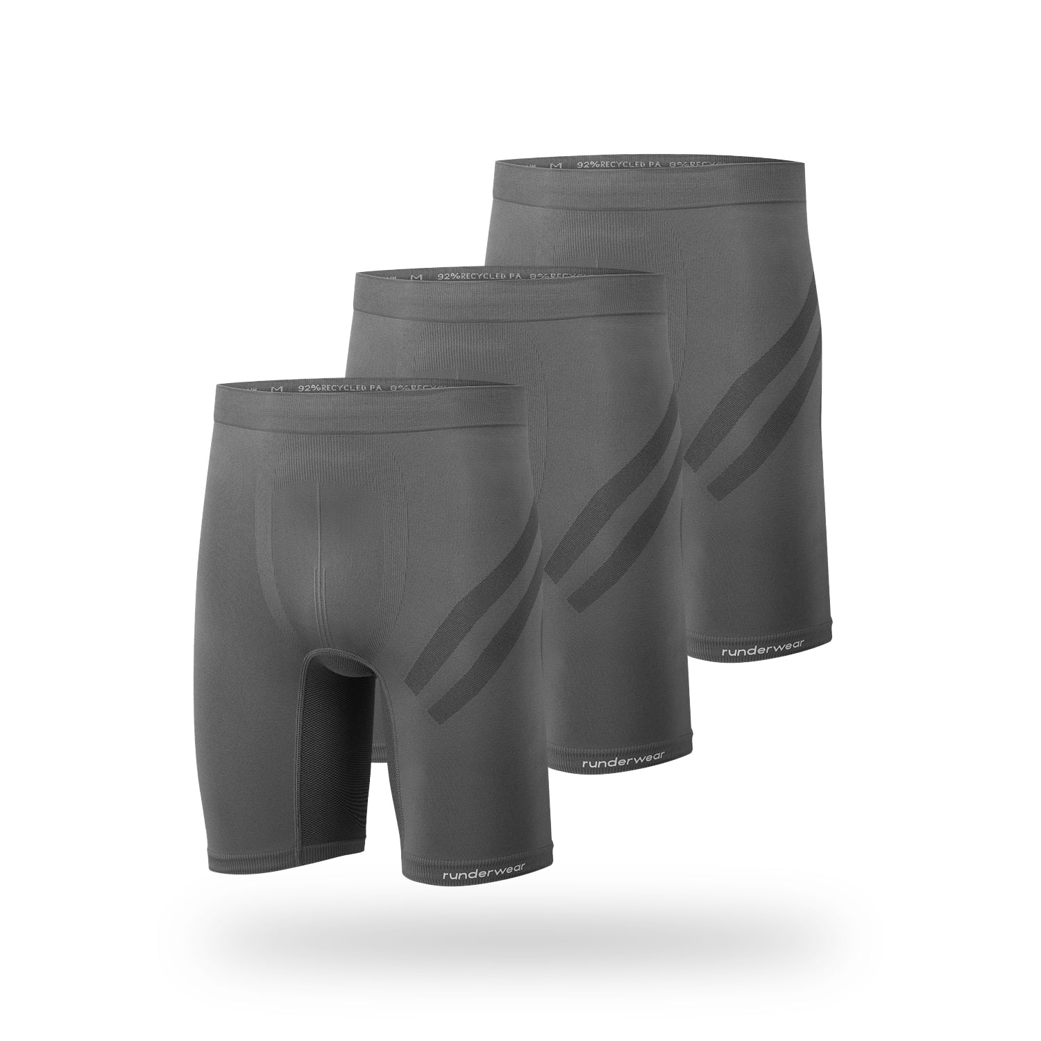 Men's Running Long Boxer - Grey (Multibuy x3)