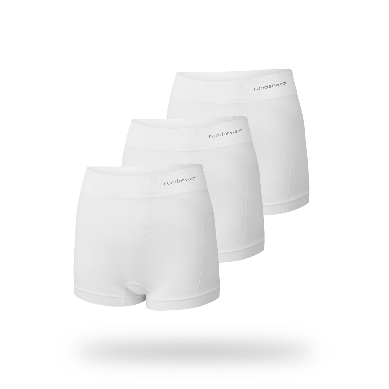 Women's Running Boy Shorts - White (Multibuy x3)