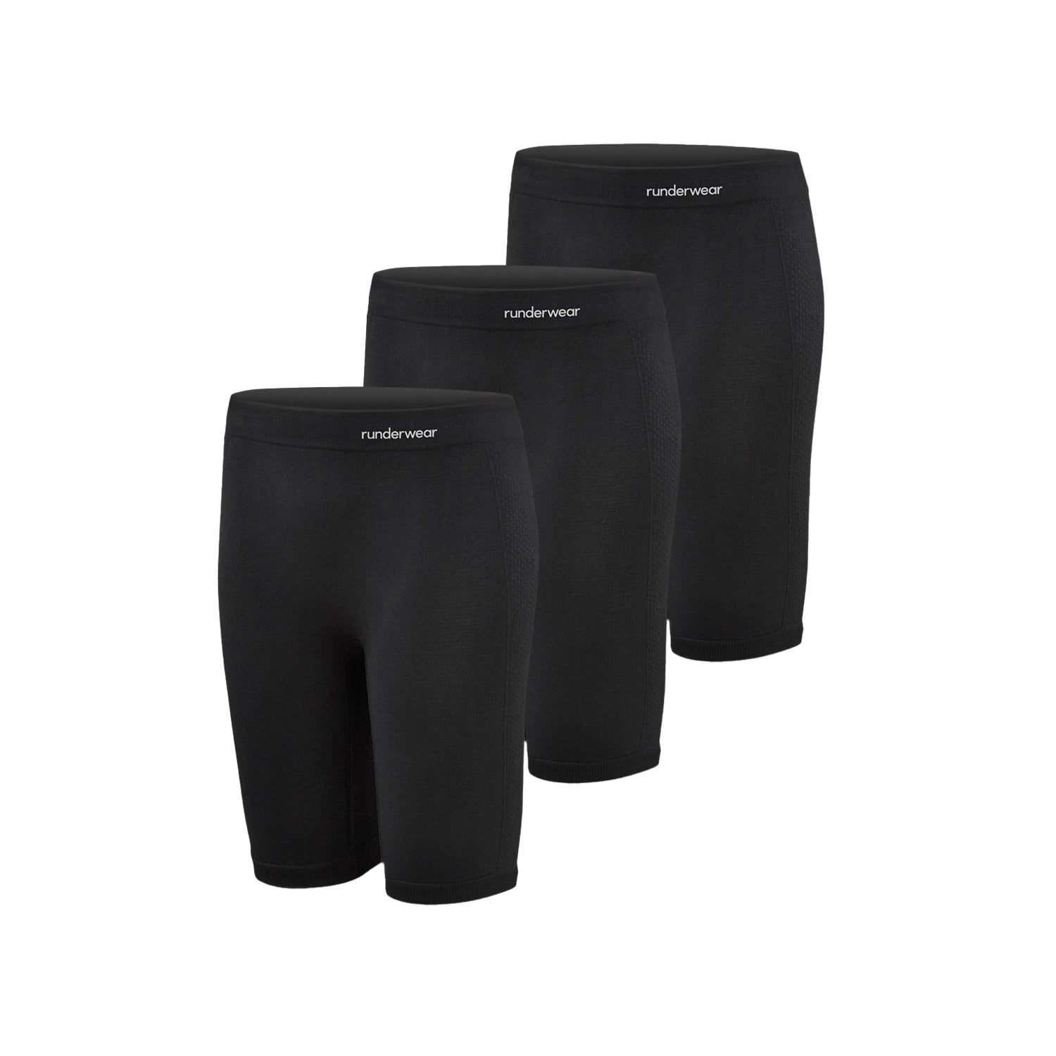 Women's Running Long Boxer - Black (3 pair pack)