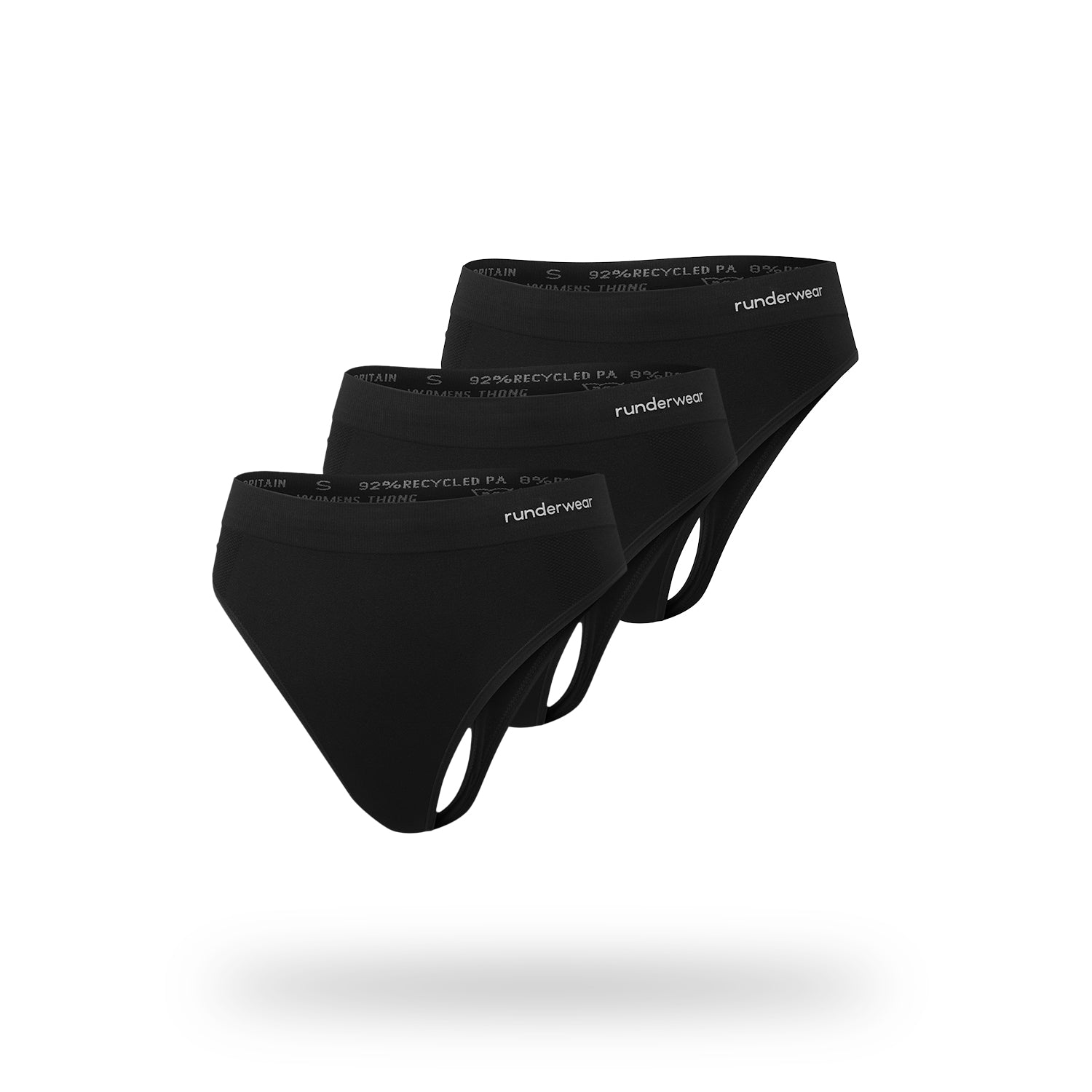 Women's Running Thong - Black (Multibuy x3)