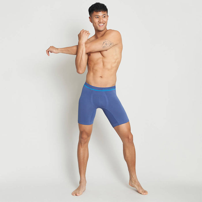 Men's Long Running Boxers - Blue | runderwear™