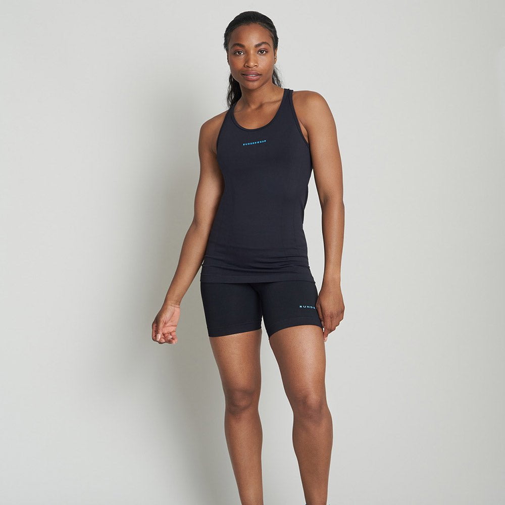 Women's Seamless Running Vest - Black | runderwear™